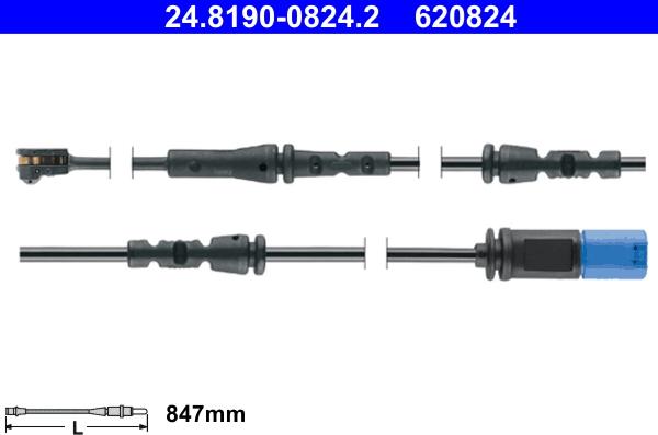 ATE 24.8190-0824.2 - Contatto segnalazione, Usura past. freno/mat. d'attrito www.autoricambit.com