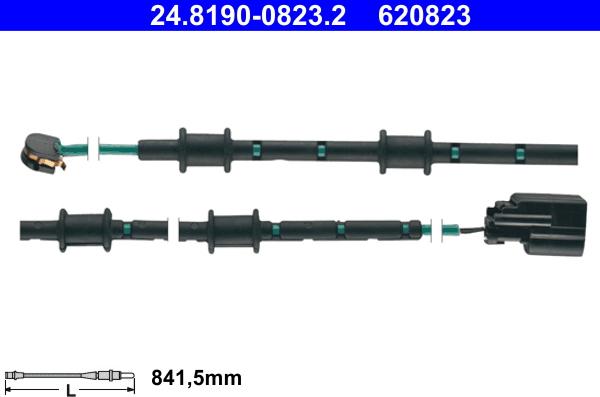 ATE 24.8190-0823.2 - Contatto segnalazione, Usura past. freno/mat. d'attrito www.autoricambit.com