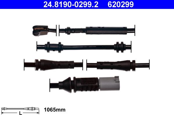 ATE 24.8190-0299.2 - Contatto segnalazione, Usura past. freno/mat. d'attrito www.autoricambit.com