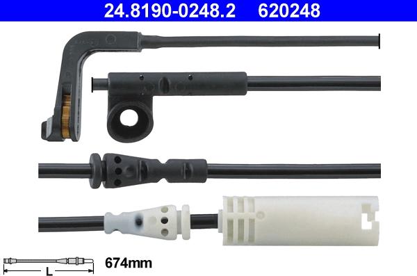 ATE 24.8190-0248.2 - Contatto segnalazione, Usura past. freno/mat. d'attrito www.autoricambit.com