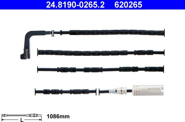 ATE 24.8190-0265.2 - Contatto segnalazione, Usura past. freno/mat. d'attrito www.autoricambit.com