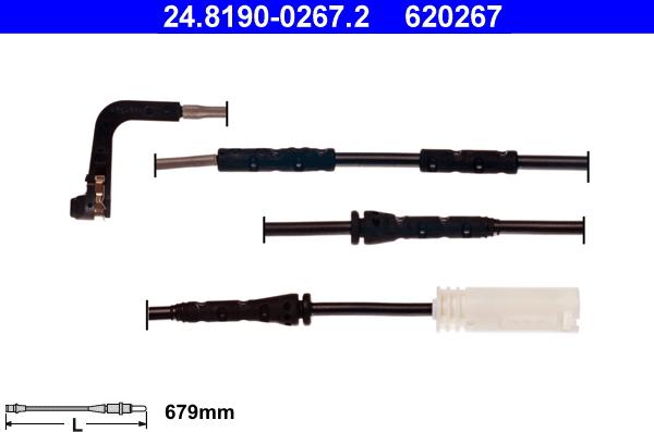 ATE 24.8190-0267.2 - Contatto segnalazione, Usura past. freno/mat. d'attrito www.autoricambit.com