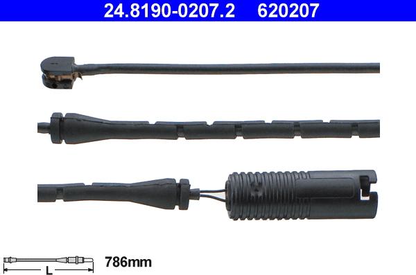 ATE 24.8190-0207.2 - Contatto segnalazione, Usura past. freno/mat. d'attrito www.autoricambit.com