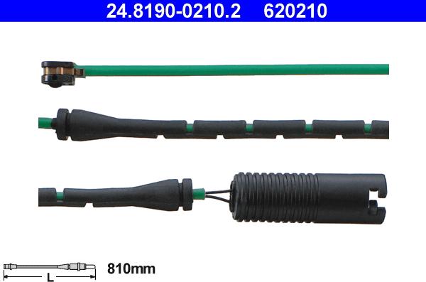 ATE 24.8190-0210.2 - Contatto segnalazione, Usura past. freno/mat. d'attrito www.autoricambit.com