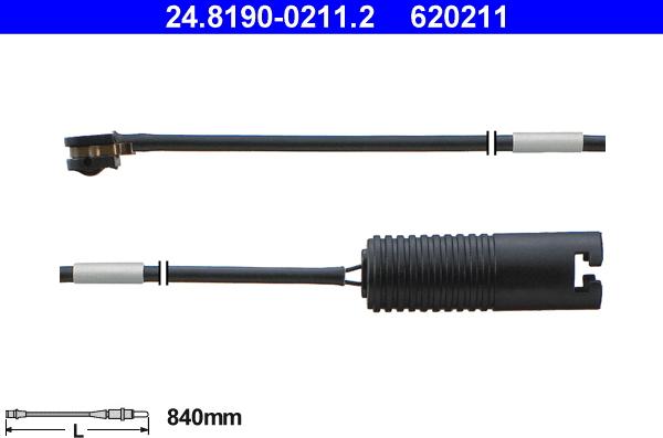 ATE 24.8190-0211.2 - Contatto segnalazione, Usura past. freno/mat. d'attrito www.autoricambit.com