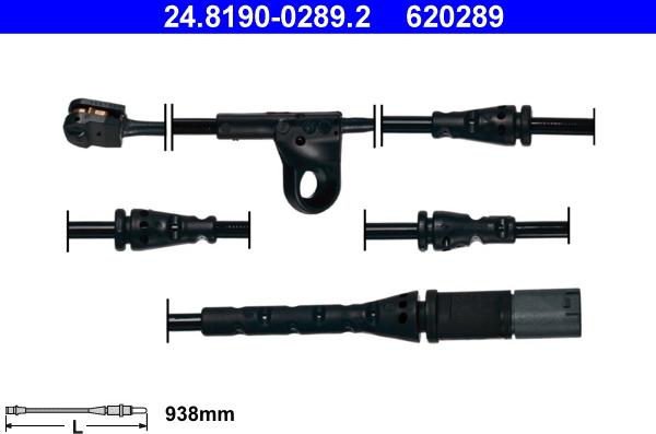 ATE 24.8190-0289.2 - Contatto segnalazione, Usura past. freno/mat. d'attrito www.autoricambit.com