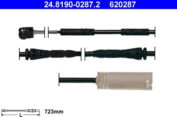 ATE 24.8190-0287.2 - Contatto segnalazione, Usura past. freno/mat. d'attrito www.autoricambit.com