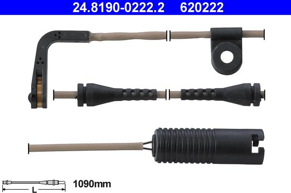 ATE 24.8190-0222.2 - Contatto segnalazione, Usura past. freno/mat. d'attrito www.autoricambit.com