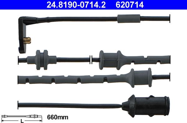 ATE 24.8190-0714.2 - Contatto segnalazione, Usura past. freno/mat. d'attrito www.autoricambit.com