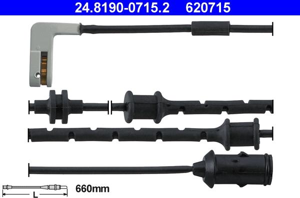 ATE 24.8190-0715.2 - Contatto segnalazione, Usura past. freno/mat. d'attrito www.autoricambit.com