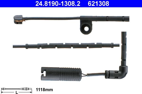 ATE 24.8190-1308.2 - Contatto segnalazione, Usura past. freno/mat. d'attrito www.autoricambit.com