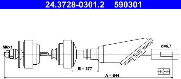 ATE 24.3728-0301.2 - Cavo comando, Comando frizione www.autoricambit.com