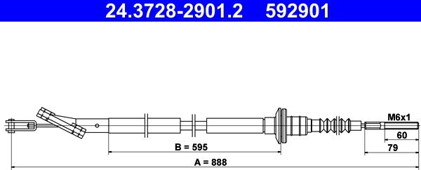 ATE 24.3728-2901.2 - Cavo comando, Comando frizione www.autoricambit.com