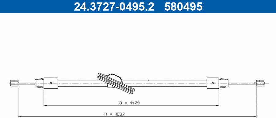 ATE 24.3727-0495.2 - Cavo comando, Freno stazionamento www.autoricambit.com