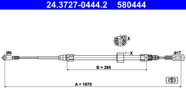 ATE 24.3727-0444.2 - Cavo comando, Freno stazionamento www.autoricambit.com