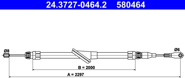 ATE 24.3727-0464.2 - Cavo comando, Freno stazionamento www.autoricambit.com