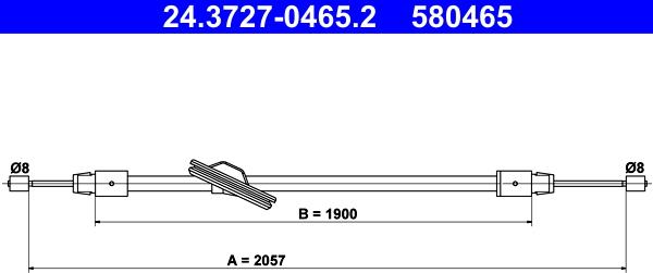 ATE 24.3727-0465.2 - Cavo comando, Freno stazionamento www.autoricambit.com