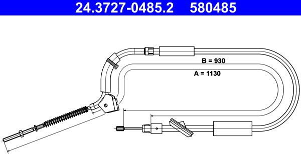 ATE 24.3727-0485.2 - Cavo comando, Freno stazionamento www.autoricambit.com