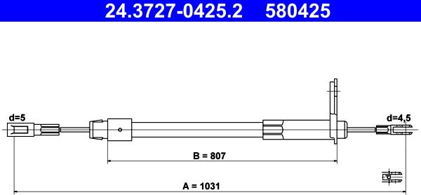 ATE 24.3727-0425.2 - Cavo comando, Freno stazionamento www.autoricambit.com