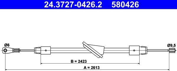 ATE 24.3727-0426.2 - Cavo comando, Freno stazionamento www.autoricambit.com