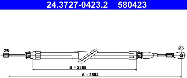 ATE 24.3727-0423.2 - Cavo comando, Freno stazionamento www.autoricambit.com