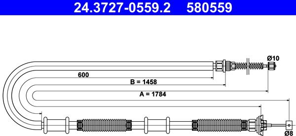 ATE 24.3727-0559.2 - Cavo comando, Freno stazionamento www.autoricambit.com