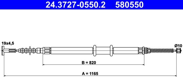 ATE 24.3727-0550.2 - Cavo comando, Freno stazionamento www.autoricambit.com