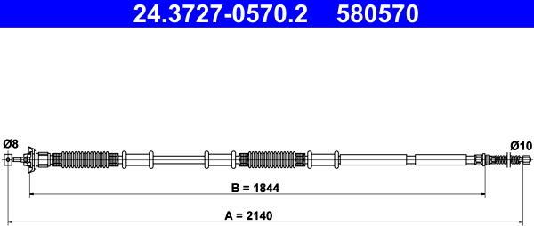 ATE 24.3727-0570.2 - Cavo comando, Freno stazionamento www.autoricambit.com