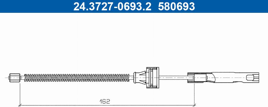 ATE 24.3727-0693.2 - Cavo comando, Freno stazionamento www.autoricambit.com