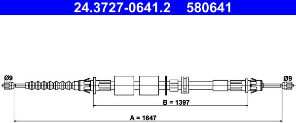 ATE 24.3727-0641.2 - Cavo comando, Freno stazionamento www.autoricambit.com