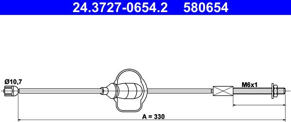 ATE 24.3727-0654.2 - Cavo comando, Freno stazionamento www.autoricambit.com