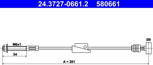 ATE 24.3727-0661.2 - Cavo comando, Freno stazionamento www.autoricambit.com