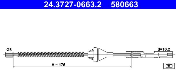 ATE 24.3727-0663.2 - Cavo comando, Freno stazionamento www.autoricambit.com