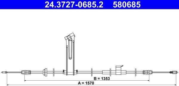 ATE 24.3727-0685.2 - Cavo comando, Freno stazionamento www.autoricambit.com