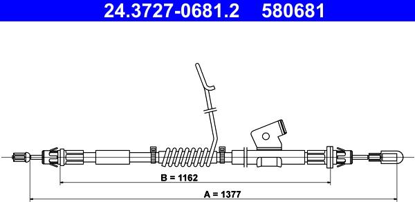 ATE 24.3727-0681.2 - Cavo comando, Freno stazionamento www.autoricambit.com