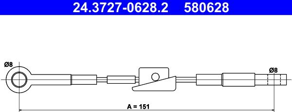 ATE 24.3727-0628.2 - Cavo comando, Freno stazionamento www.autoricambit.com