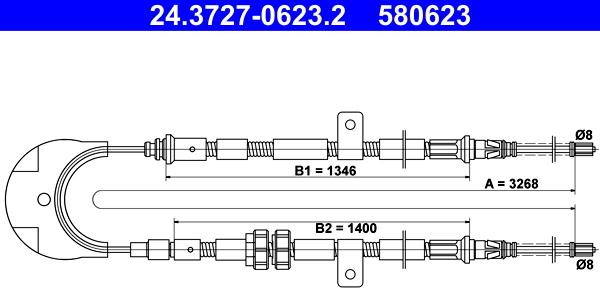 ATE 24.3727-0623.2 - Cavo comando, Freno stazionamento www.autoricambit.com