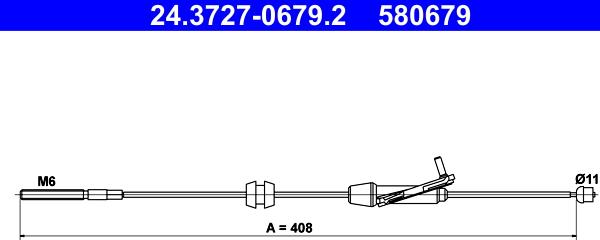 ATE 24.3727-0679.2 - Cavo comando, Freno stazionamento www.autoricambit.com