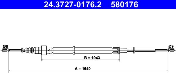 ATE 24.3727-0176.2 - Cavo comando, Freno stazionamento www.autoricambit.com