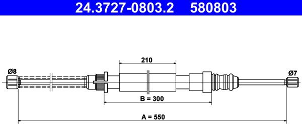 ATE 24.3727-0803.2 - Cavo comando, Freno stazionamento www.autoricambit.com