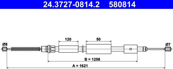 ATE 24.3727-0814.2 - Cavo comando, Freno stazionamento www.autoricambit.com