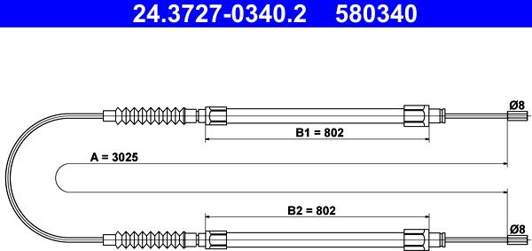 ATE 24.3727-0340.2 - Cavo comando, Freno stazionamento www.autoricambit.com