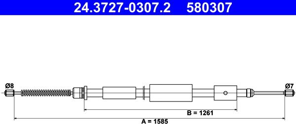 ATE 24.3727-0307.2 - Cavo comando, Freno stazionamento www.autoricambit.com