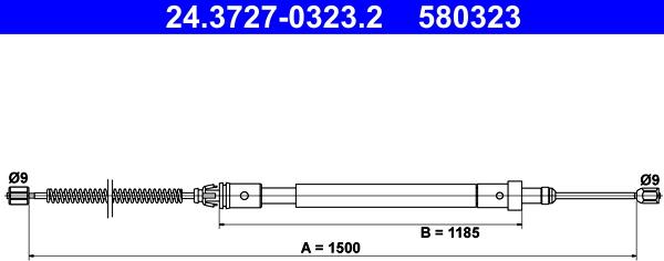 ATE 24.3727-0323.2 - Cavo comando, Freno stazionamento www.autoricambit.com