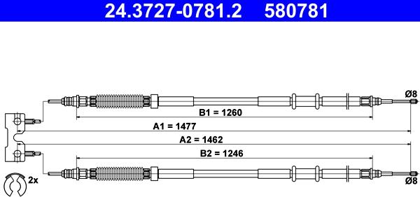 ATE 24.3727-0781.2 - Cavo comando, Freno stazionamento www.autoricambit.com