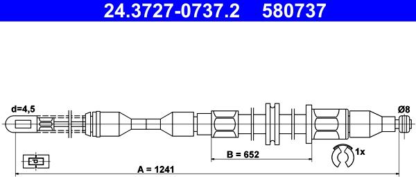 ATE 24.3727-0737.2 - Cavo comando, Freno stazionamento www.autoricambit.com