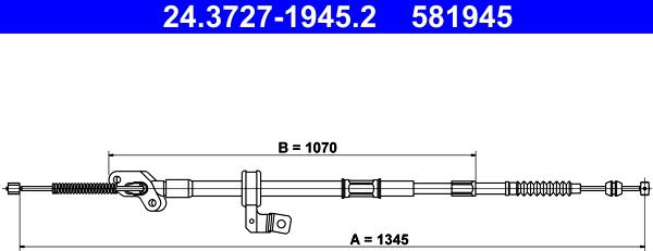 ATE 24.3727-1945.2 - Cavo comando, Freno stazionamento www.autoricambit.com