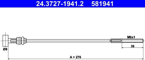 ATE 24.3727-1941.2 - Cavo comando, Freno stazionamento www.autoricambit.com