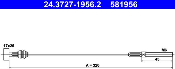 ATE 24.3727-1956.2 - Cavo comando, Freno stazionamento www.autoricambit.com