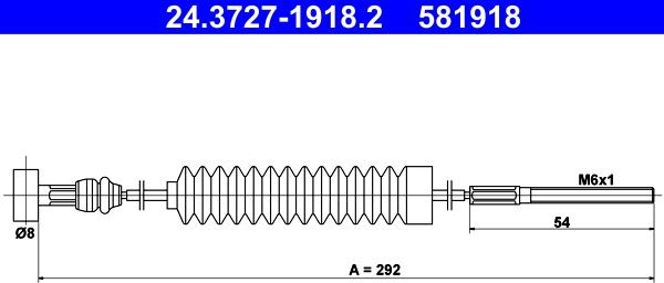 ATE 24.3727-1918.2 - Cavo comando, Freno stazionamento www.autoricambit.com